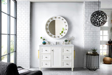 Load image into Gallery viewer, Copper Cove Encore 48&quot; Single Vanity, Bright White w/ 3 CM Carrara Marble Top James Martin Vanities