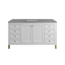 Load image into Gallery viewer, Chicago 60&quot; Single Vanity, Glossy White w/ 3CM Grey Expo Top James Martin Vanities