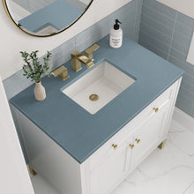 Load image into Gallery viewer, Chicago 36&quot; Single Vanity, Glossy White w/ 3CM Cala Blue Top James Martin Vanities