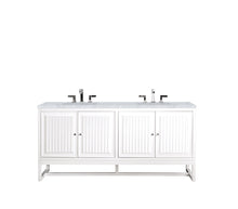 Load image into Gallery viewer, Athens 72&quot; Double Vanity Cabinet, Glossy White, w/ 3 CM Carrara White Top James Martin Vanities