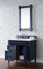 Load image into Gallery viewer, Bathroom Vanities Outlet Atlanta Renovate for LessBrittany 36&quot; Victory Blue Single Vanity w/ 3 CM Arctic Fall Solid Surface Top