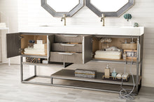 Load image into Gallery viewer, Columbia 72&quot; Double Vanity, Ash Gray w/ Glossy White Composite Top James Martin Vanities