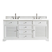 Load image into Gallery viewer, Savannah 72&quot; Double Vanity Cabinet, Bright White, w/ 3 CM Classic White Quartz Top James Martin