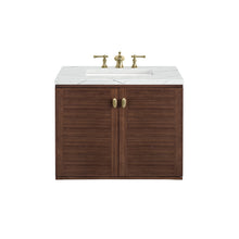 Load image into Gallery viewer, Amberly 30&quot; Single Vanity, Mid-Century Walnut w/ 3CM Ethereal Noctis Top James Martin Vanities