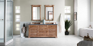 Savannah 72" Double Vanity Cabinet, Driftwood, w/ 3 CM Charcoal Soapstone Quartz Top James Martin Vanities