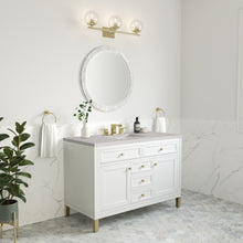 Load image into Gallery viewer, Chicago 48&quot; Single Vanity, Glossy White w/ 3CM Eternal Serena Top James Martin Vanities