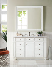 Load image into Gallery viewer, Bristol 48&quot; Single Vanity, Bright White, w/ 3 CM Carrara Marble Top James Martin Vanities