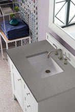 Load image into Gallery viewer, Palisades 36&quot; Single Vanity, Bright White, w/ 3 CM Grey Expo Quartz Top James Martin Vanities