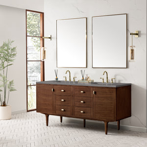 Bathroom Vanities Outlet Atlanta Renovate for LessAmberly 72" Double Vanity, Mid-Century Walnut w/ 3CM Grey Expo Top