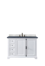 Load image into Gallery viewer, Providence 48&quot; Single Vanity Cabinet, Bright White, w/ 3 CM Charcoal Soapstone Quartz Top James Martin Vanities