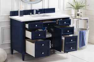 Bathroom Vanities Outlet Atlanta Renovate for LessBrittany 48" Victory Blue Single Vanity w/ 3 CM Arctic Fall Solid Surface Top