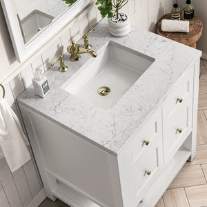 Bathroom Vanities Outlet Atlanta Renovate for LessBreckenridge 30" Single Vanity, Bright White w/ 3CM Arctic Fall Top
