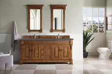 Load image into Gallery viewer, Brookfield 72&quot; Double Vanity, Country Oak w/ 3 CM Charcoal Soapstone Quartz Top James Martin Vanities