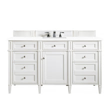 Load image into Gallery viewer, Brittany 60&quot; Bright White Single Vanity w/ 3 CM Classic White Quartz Top James Martin Vanities