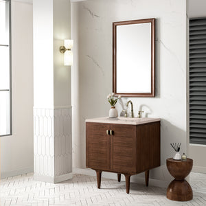 Bathroom Vanities Outlet Atlanta Renovate for LessAmberly 30" Single Vanity, Mid-Century Walnut w/ 3CM Eternal Marfil Top