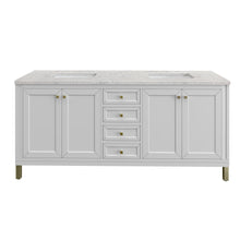 Load image into Gallery viewer, Chicago 72&quot; Double Vanity, Glossy White w/ 3CM Eternal Jasmine Pearl Top James Martin Vanities