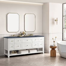 Load image into Gallery viewer, Breckenridge 72&quot; Double Vanity, Bright White w/ 3CM Charcoal Soapstone Top James Martin Vanities