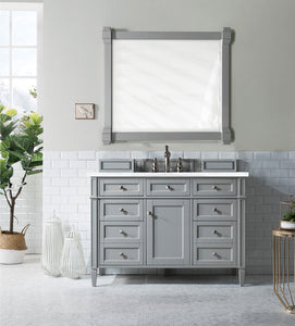 Brittany 48" Urban Gray Single Vanity w/ 3 CM Arctic Fall Solid Surface Top James Martin Vanities
