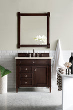 Load image into Gallery viewer, Brittany 36&quot; Burnished Mahogany Single Vanity w/ 3 CM Eternal Marfil Quartz Top James Martin Vanities