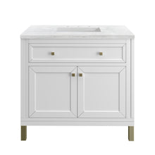 Load image into Gallery viewer, Chicago 36&quot; Single Vanity, Glossy White w/ 3CM Arctic Fall Top James Martin Vanities