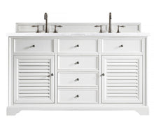 Load image into Gallery viewer, Savannah 60&quot; Bright White Double Vanity w/ 3 CM Arctic Fall Solid Surface Top James Martin Vanities