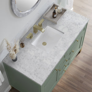 Bathroom Vanities Outlet Atlanta Renovate for LessChicago 48" Single Vanity, Smokey Celadon w/ 3CM Carrara Marble Top