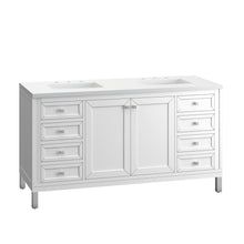 Load image into Gallery viewer, Bathroom Vanities Outlet Atlanta Renovate for LessChicago 60&quot; Double Vanity, Glossy White w/ 3CM White Zeus Top