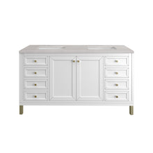 Load image into Gallery viewer, Chicago 60&quot; Double Vanity, Glossy White w/ 3CM Eternal Serena Top James Martin Vanities