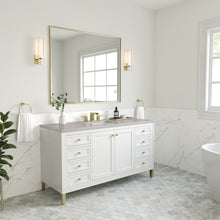 Load image into Gallery viewer, Chicago 60&quot; Single Vanity, Glossy White w/ 3CM Eternal Serena Top James Martin Vanities