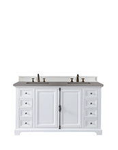 Load image into Gallery viewer, Providence 60&quot; Double Vanity Cabinet, Bright White, w/ 3 CM Grey Expo Quartz Top James Martin