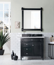 Load image into Gallery viewer, Brittany 36&quot; Black Onyx Single Vanity w/ 3 CM Arctic Fall Solid Surface Top James Martin Vanities