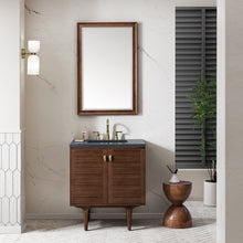 Load image into Gallery viewer, Amberly 30&quot; Single Vanity, Mid-Century Walnut w/ 3CM Charcoal Soapstone Top James Martin Vanities