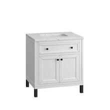 Load image into Gallery viewer, Bathroom Vanities Outlet Atlanta Renovate for LessChicago 30&quot; Single Vanity, Glossy White w/ 3CM Ethereal Noctis Top