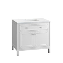 Load image into Gallery viewer, Bathroom Vanities Outlet Atlanta Renovate for LessChicago 36&quot; Single Vanity, Glossy White w/ 3CM White Zeus Top