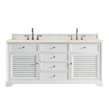 Load image into Gallery viewer, Savannah 72&quot; Double Vanity Cabinet, Bright White, w/ 3 CM Eternal Marfil Quartz Top James Martin