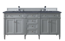 Load image into Gallery viewer, Brittany 72&quot; Urban Gray Double Vanity w/ 3 CM Charcoal Soapstone Quartz Top James Martin Vanities