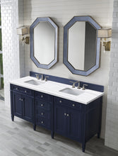Load image into Gallery viewer, Brittany 72&quot; Victory Blue Double Vanity w/ 3 CM Arctic Fall Solid Surface Top James Martin Vanities