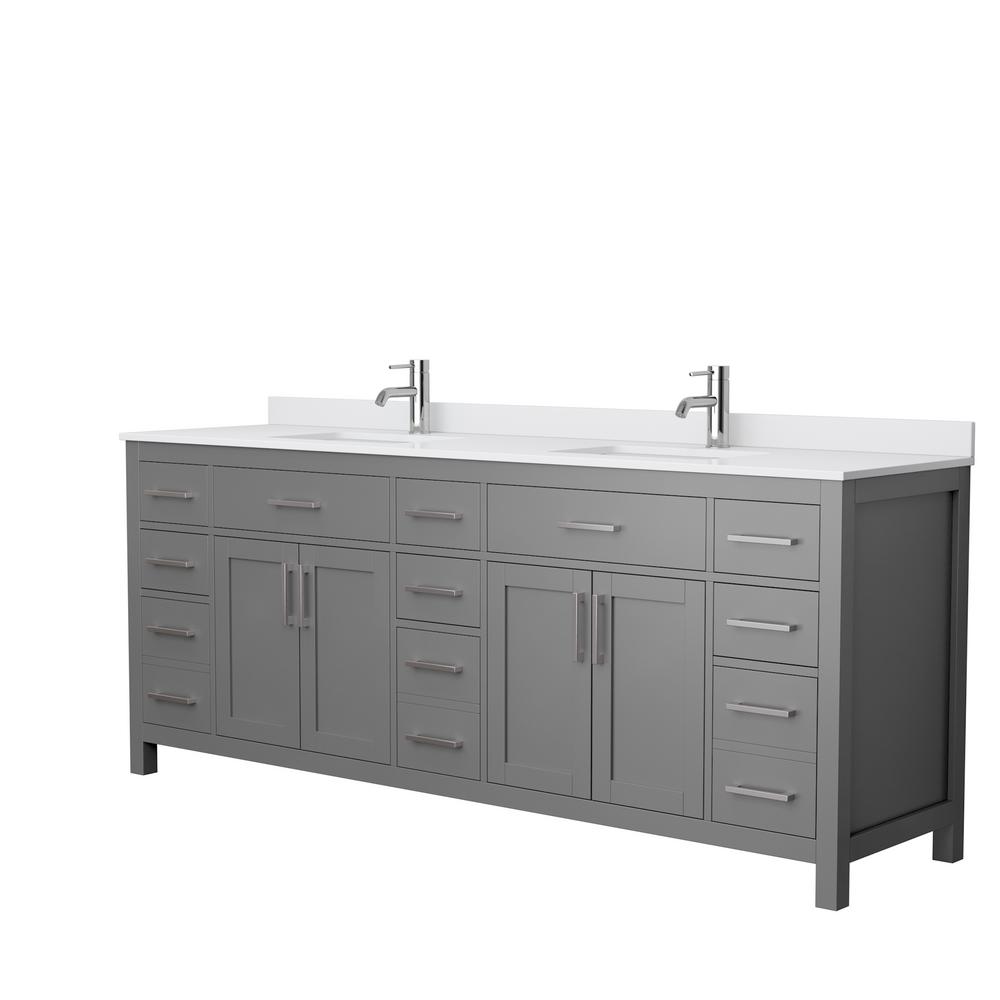 Beckett 84 in. All Wood Double Vanity in Dark Gray Wyndham Collection