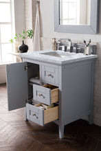 Load image into Gallery viewer, Bathroom Vanities Outlet Atlanta Renovate for LessPalisades 30&quot; Single Vanity, Silver Gray w/ 3 CM Carrara Marble Top