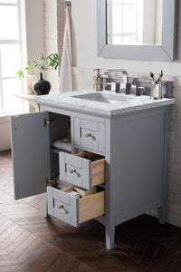 Bathroom Vanities Outlet Atlanta Renovate for LessPalisades 30" Single Vanity, Silver Gray w/ 3 CM Carrara Marble Top