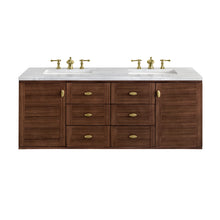 Load image into Gallery viewer, Amberly 60&quot; Double Vanity, Mid-Century Walnut w/ 3CM Arctic Fall Top James Martin Vanities