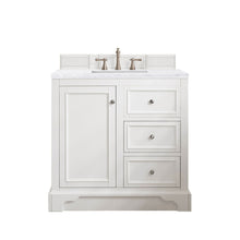 Load image into Gallery viewer, De Soto 36&quot; Single Vanity, Bright White w/ 3 CM Arctic Fall Solid Surface Top James Martin Vanities