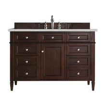 Load image into Gallery viewer, Brittany 48&quot; Burnished Mahogany Single Vanity w/ 3 CM Eternal Serena Quartz Top James Martin Vanities