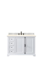 Load image into Gallery viewer, Providence 48&quot; Single Vanity Cabinet, Bright White, w/ 3 CM Eternal Marfil Quartz Top James Martin Vanities