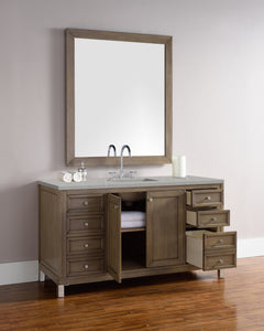 Bathroom Vanities Outlet Atlanta Renovate for LessChicago 60" Single Vanity, Whitewashed Walnut w/ 3 CM Eternal Serena Quartz Top