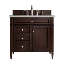 Load image into Gallery viewer, Brittany 36&quot; Burnished Mahogany Single Vanity w/ 3 CM Eternal Serena Quartz Top James Martin Vanities