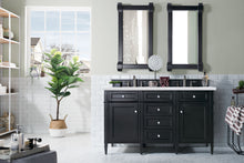Load image into Gallery viewer, Brittany 60&quot; Black Onyx Double Vanity w/ 3 CM Arctic Fall Solid Surface Top James Martin Vanities