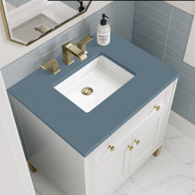 Load image into Gallery viewer, Chicago 30&quot; Single Vanity, Glossy White w/ 3CM Cala Blue Top James Martin Vanities