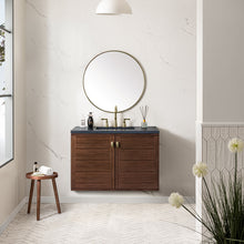 Load image into Gallery viewer, Amberly 36&quot; Single Vanity, Mid-Century Walnut w/ 3CM Charcoal Soapstone Top James Martin Vanities