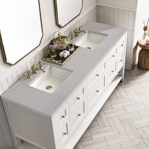 Bathroom Vanities Outlet Atlanta Renovate for LessBreckenridge 72" Double Vanity, Bright White w/ 3CM Eternal Serena Top